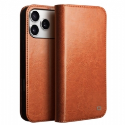 Nahkakotelo iPhone 17 Pro Vintage Qialino
