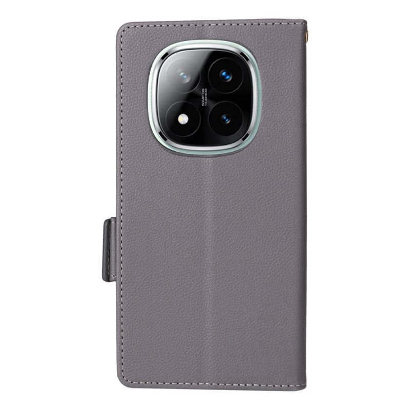 Kotelot Xiaomi Redmi Note 14 Pro 4g Litsikuvioinen Tekonahkahihna