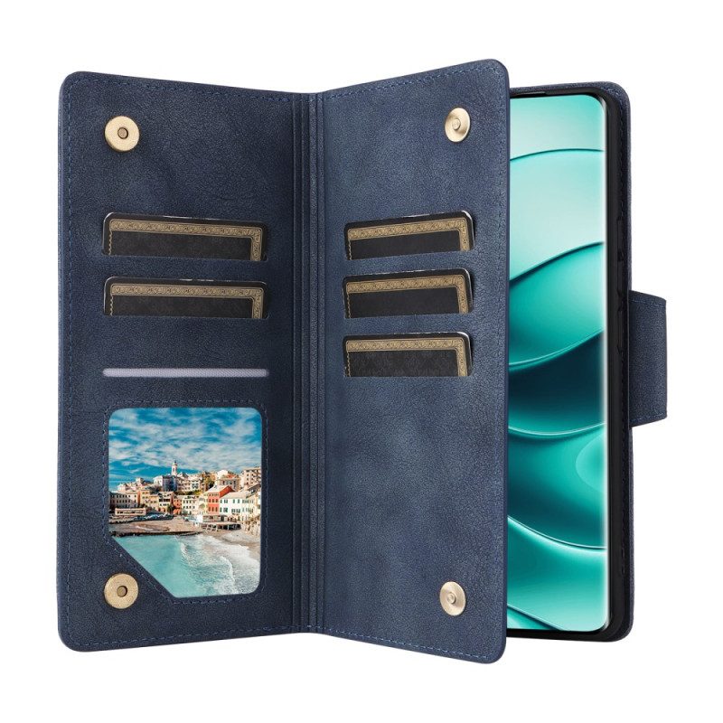 Kotelot Xiaomi Redmi Note 14 Pro 4g Vetoketjullinen Lompakko Hihnalla Suojakuori