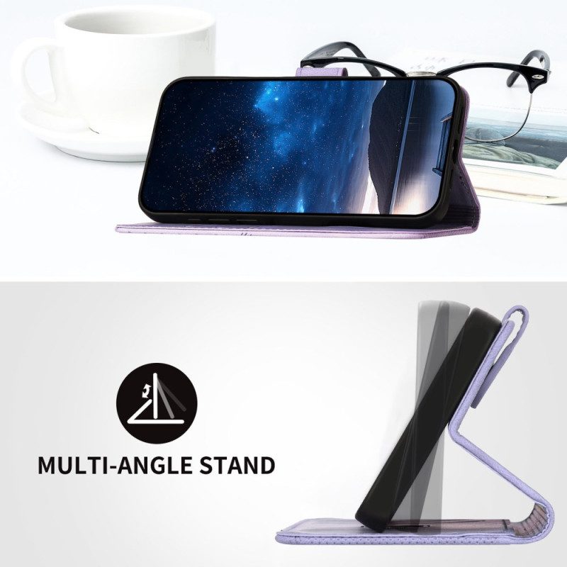 Nahkakotelo Xiaomi Redmi Note 14 Pro 4g Geometrinen Kuvio Hihnalla