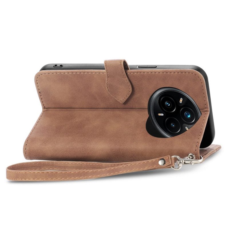 Kotelot Realme 14 Pro 5g Mokkanahkainen Pitsiefekti Pussukka Ja Hihna Suojakuori