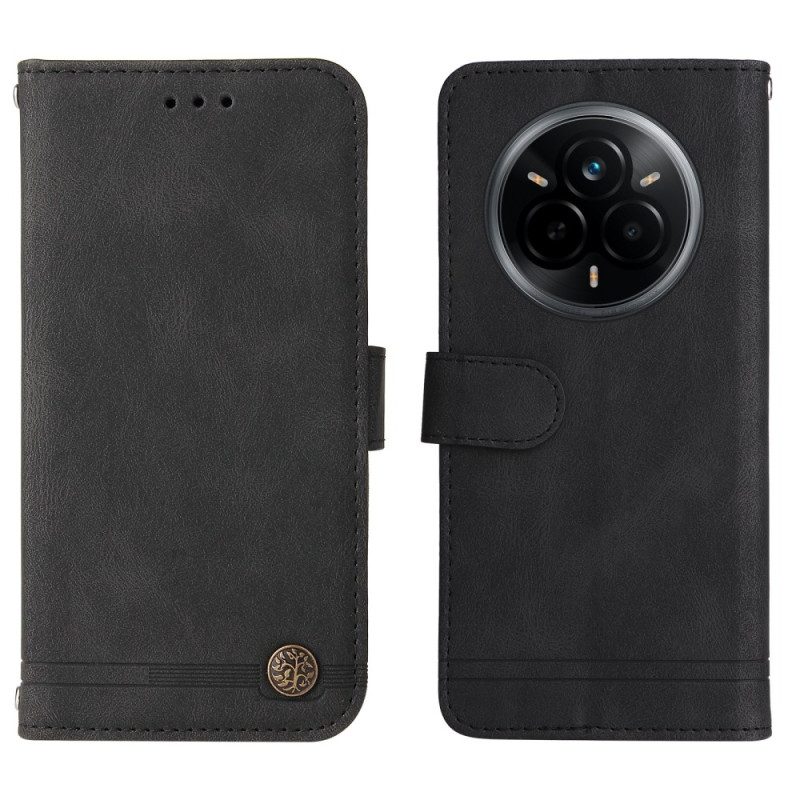 Kotelot Realme 14 Pro 5g Niitillä Koristeltu Mokkanahkaefekti Suojakuori