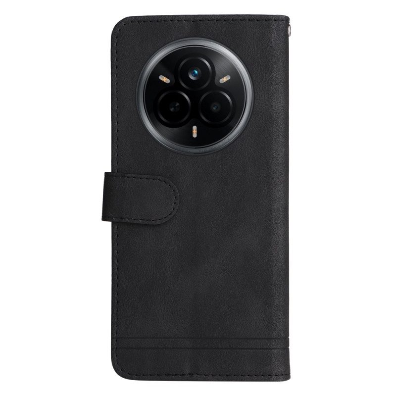 Kotelot Realme 14 Pro 5g Niitillä Koristeltu Mokkanahkaefekti Suojakuori