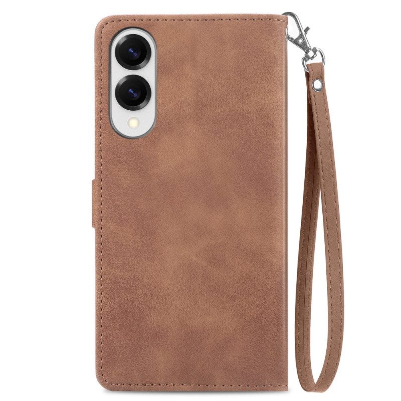 Kotelot Samsung Galaxy S25 5g Edge Kukkakuvioinen Vetoketjullinen Lompakko Suojakuori