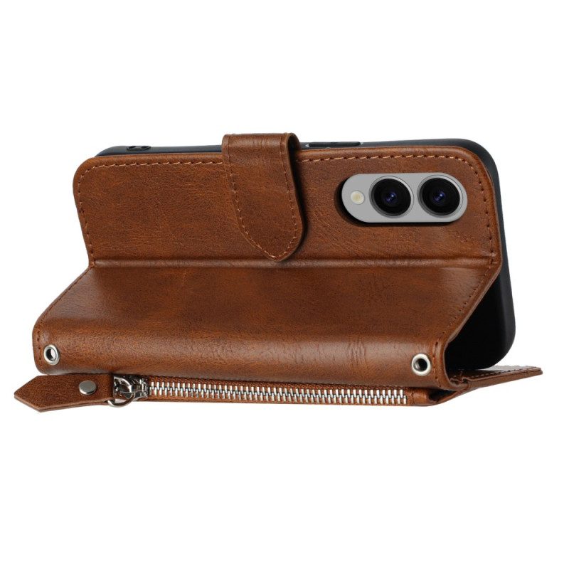 Kotelot Samsung Galaxy S25 5g Edge Vintage-lompakko Hihnalla Ja Olkahihnalla