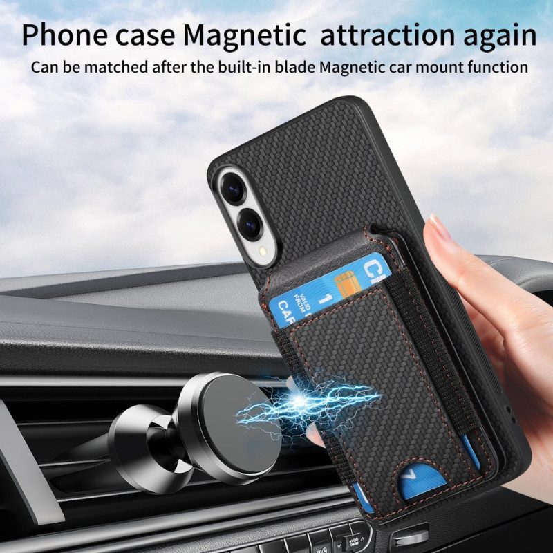 Kuori Samsung Galaxy S25 5g Edge Ensiluokkainen Hiilikuitukorttikotelo Ja Jalusta