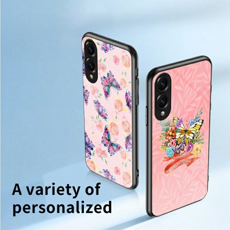 Kuori Samsung Galaxy S25 5g Edge Karkaistusta Lasista Valmistettu Perhonen Suojakuori