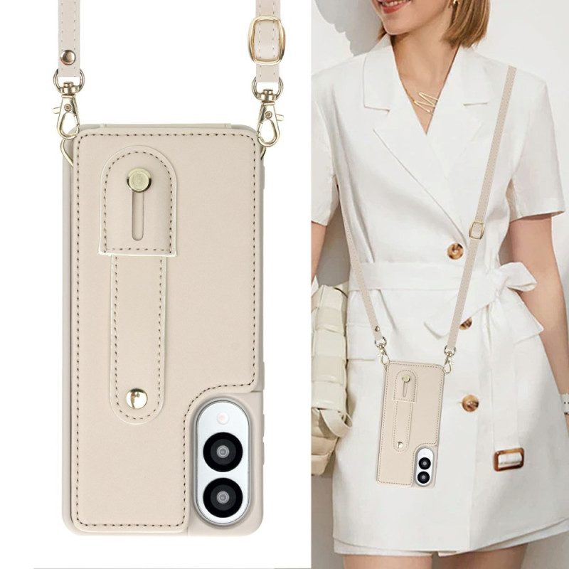 Kuori Samsung Galaxy S25 5g Edge Korttikotelo Hihnalla Ja Olkahihnalla