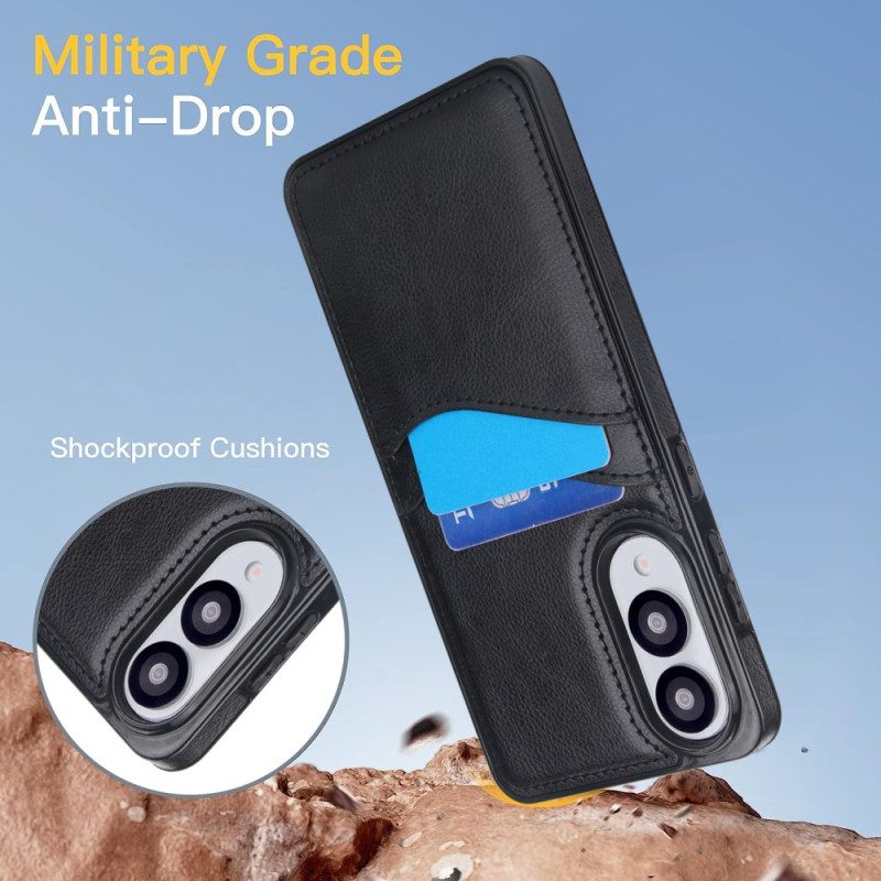 Kuori Samsung Galaxy S25 5g Edge Nahkajäljitelmä Ja Kortti Teline Suojakuori