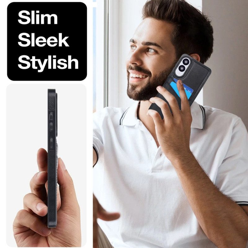 Kuori Samsung Galaxy S25 5g Edge Nahkajäljitelmä Ja Kortti Teline Suojakuori