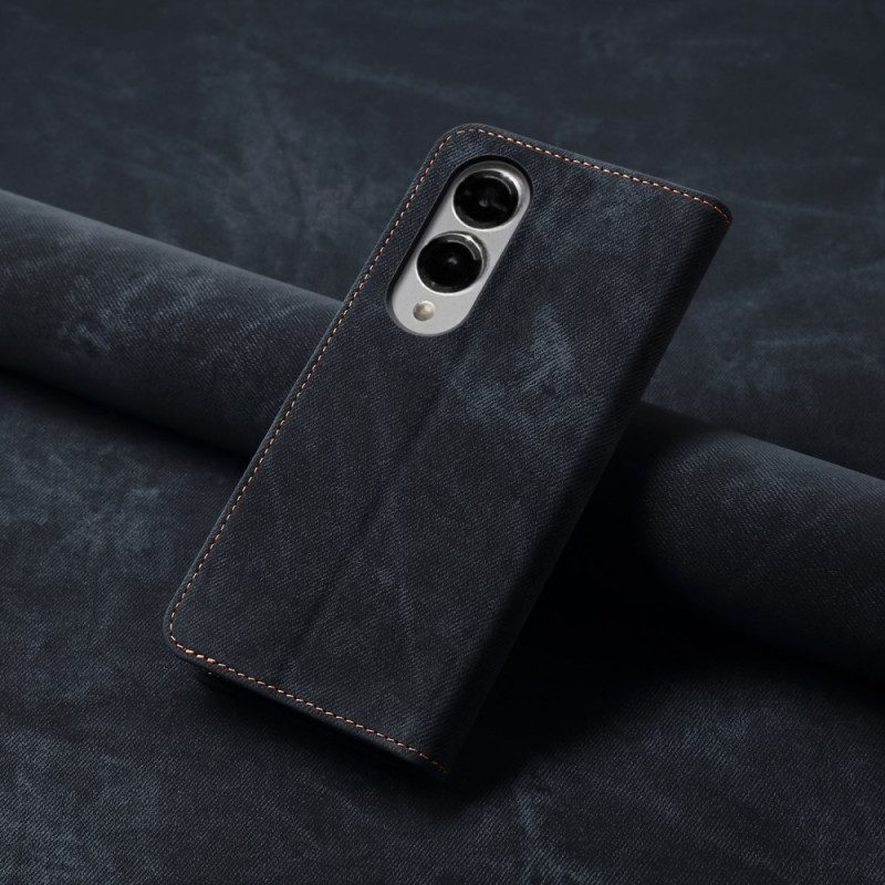 Nahkakotelo Samsung Galaxy S25 5g Edge Farkkukangas Suojakuori