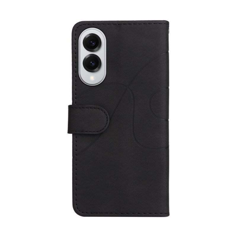 Nahkakotelo Samsung Galaxy S25 5g Edge Kaksisävyinen Aaltoilu