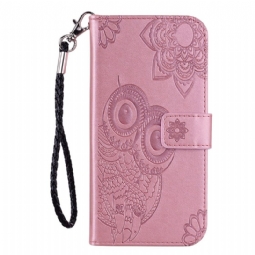 Nahkakotelo Samsung Galaxy S25 5g Edge Pöllöt Ja Hihna