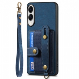 Puhelinkuoret Samsung Galaxy S25 5g Edge Retrokorttikotelo Ja Rannehihna