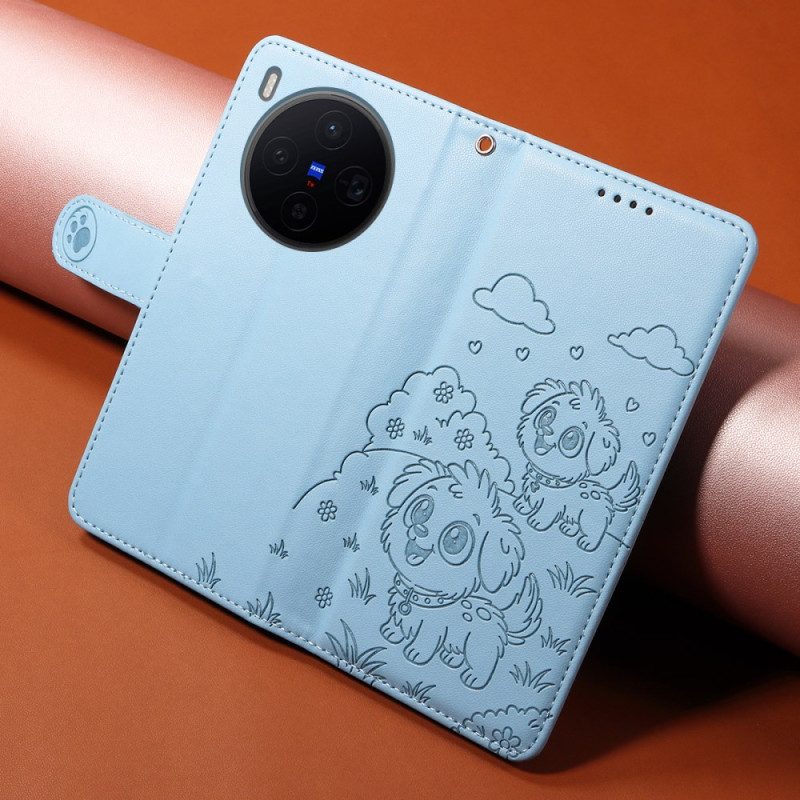 Kotelot Vivo X300 Rfid-suojaus Koiran Kaiverruksella