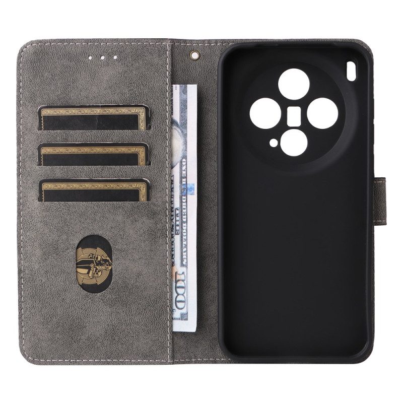 Kotelot Vivo X300 Strap-on Mokkanahkaefekti