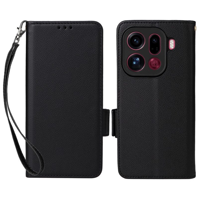 Kotelot Oppo Find X9 Pro 5g Hihnoilla Koristeltu Tekonahka