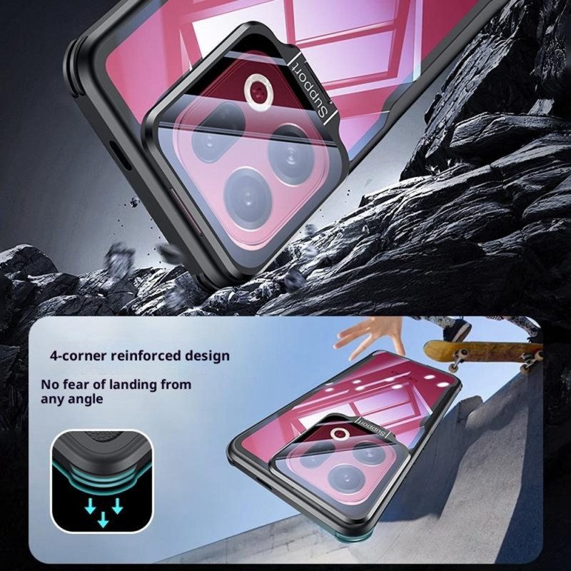 Kuori Oppo Find X9 Pro 5g Kirkas Jalustalla Ja Kamerasuojalla