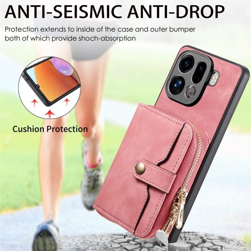 Kuori Oppo Find X9 Pro 5g Vetoketjullinen Korttikotelo Ja Olkahihna Suojakuori