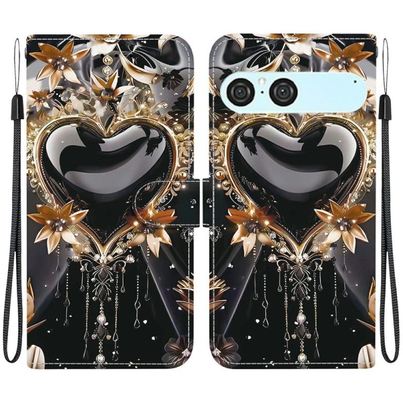 Kotelot Sony Xperia 10 Vii Musta Ja Kultainen Sydän Suojakuori