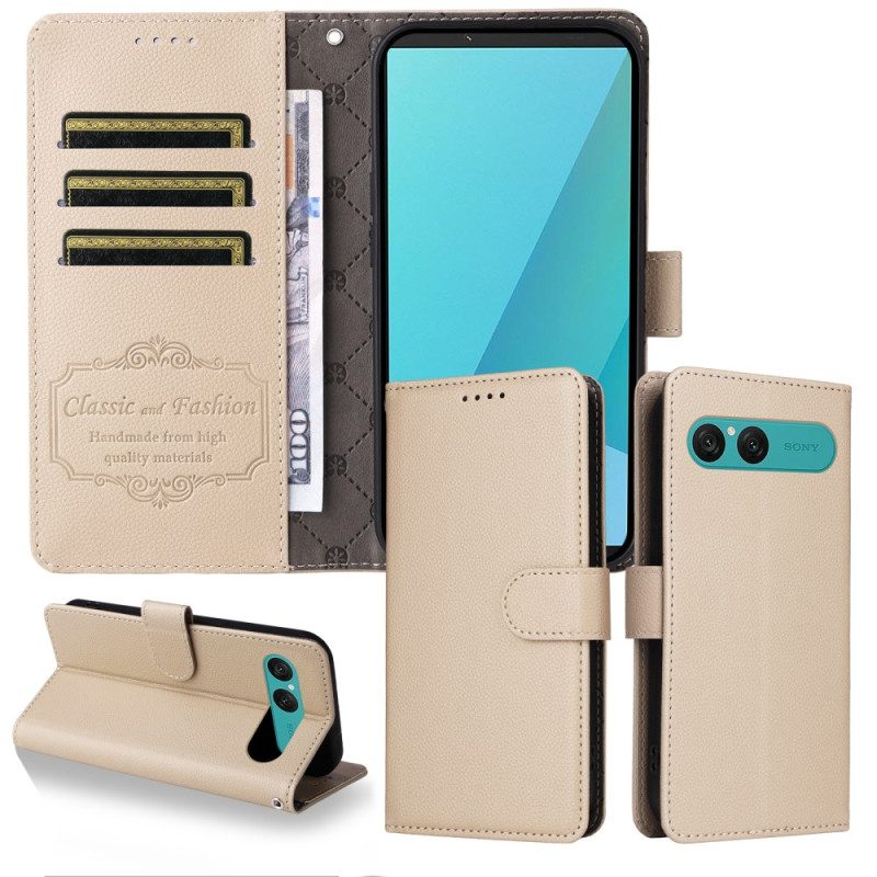 Kotelot Sony Xperia 10 Vii Puhelinkuoret Nahkakuvio Ja Rfid-esto