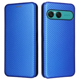 Nahkakotelo Sony Xperia 10 Vii Hiilikuitu