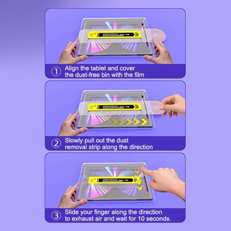 Karkaistusta Lasista Valmistettu Näytönsuoja Samsung Galaxy Tab S10 Lite / S10 Fe / S9 / S9 Fe / S8 / S7 Hd Pölynpoistotyökalulla
