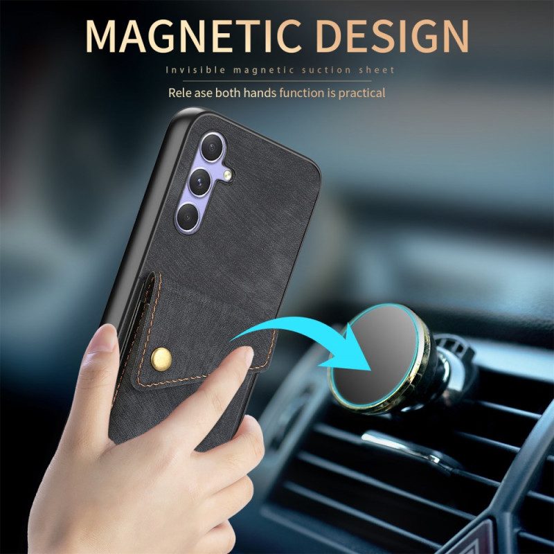 Case Samsung Galaxy A17 4g / 5g Puhelinkuoret Mokkanahkakuvio Korttikotelolla Ja Nauhalla