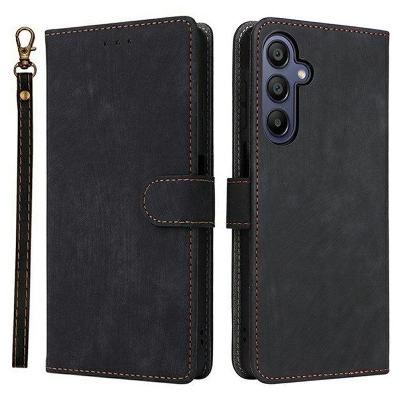 Nahkakotelo Samsung Galaxy A17 4g / 5g Rfid-suojattu Mokkanahkakuvio