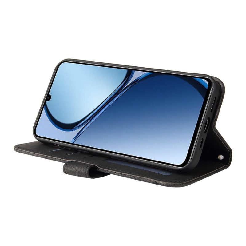 Kotelot Realme Note 60 Mokkanahkajäljitelmäkoristeinen Niitti