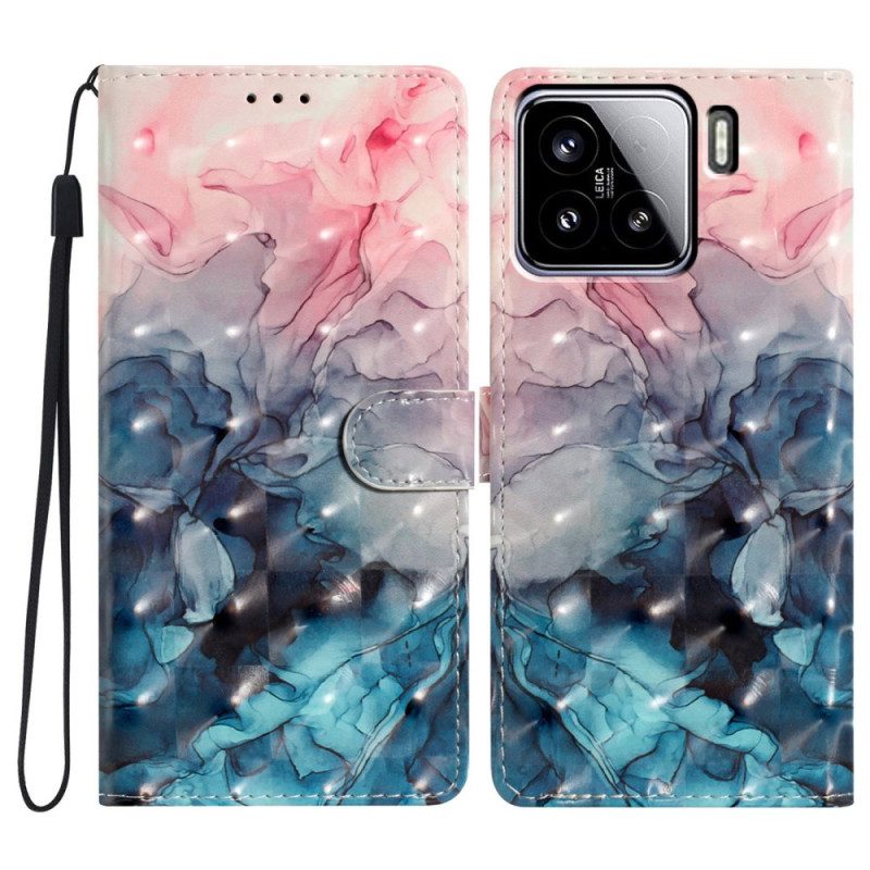 Kotelot Xiaomi 15 Vaaleanpunainen Ja Sininen Marmori
