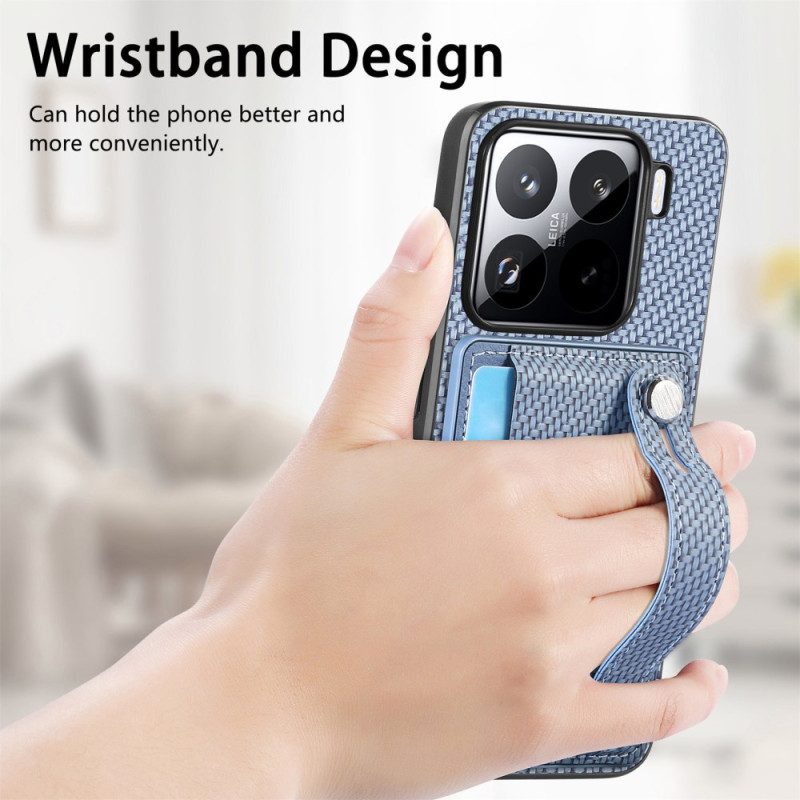 Kuori Xiaomi 15 Hiilikuituinen Korttikotelo Ja Hihna Suojakuori