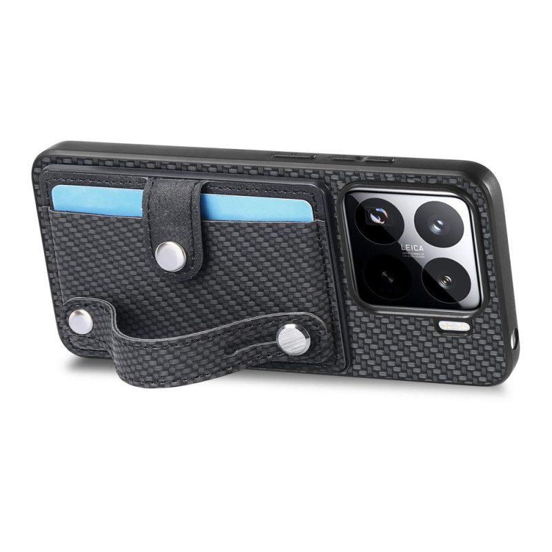 Kuori Xiaomi 15 Hiilikuituinen Korttikotelo Ja Hihna Suojakuori