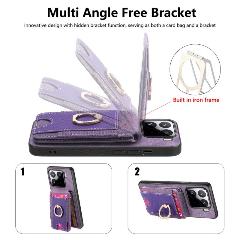 Kuori Xiaomi 15 Mokkanahkamainen Irrotettava Korttikotelo Ja Teline