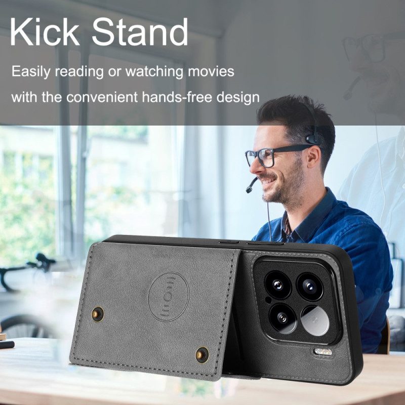 Kuori Xiaomi 15 Nahkamainen Korttikotelo Ja Teline