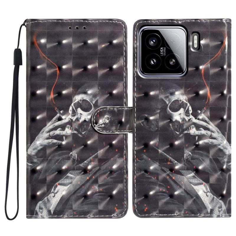 Nahkakotelo Xiaomi 15 3d-savuava Luuranko