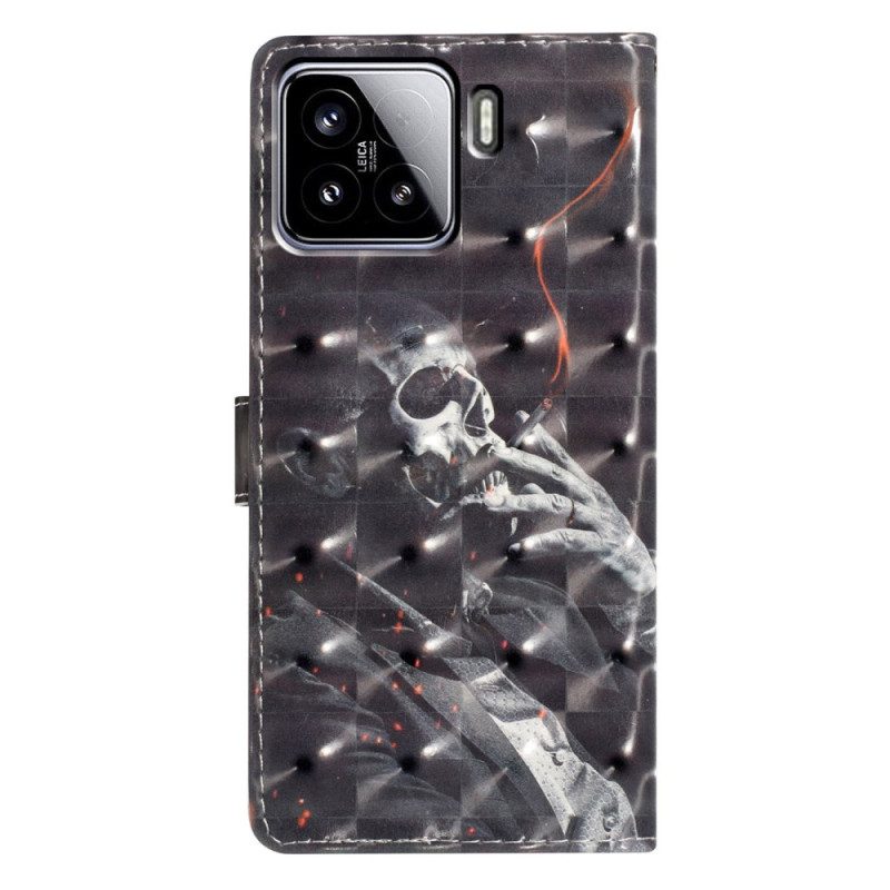 Nahkakotelo Xiaomi 15 3d-savuava Luuranko