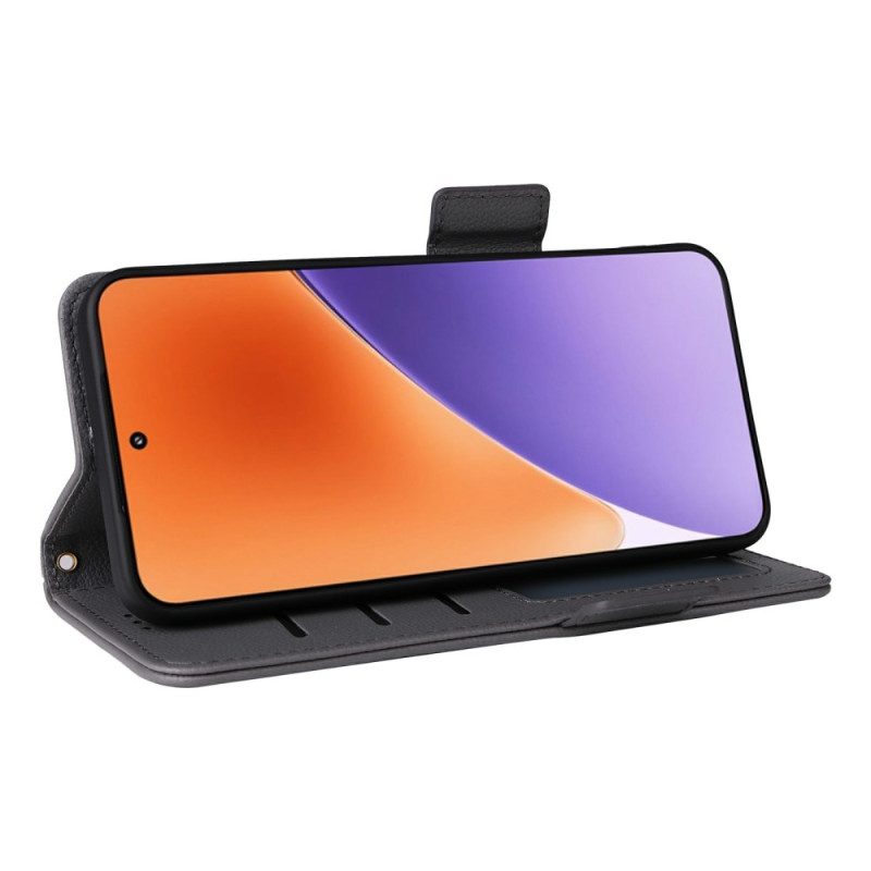 Nahkakotelo Xiaomi 15 Litsi-keinonahka Hihnalla