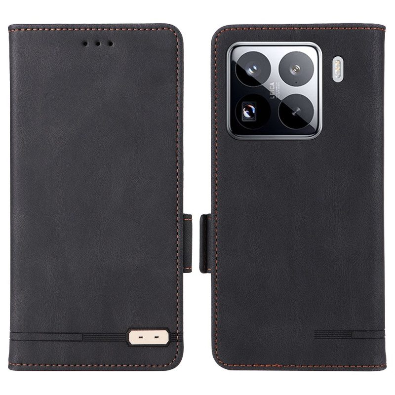 Nahkakotelo Xiaomi 15 Lompakko Metallisella Koristeella