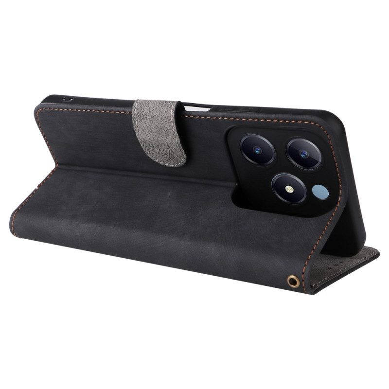 Kotelot Realme C61 Puhelinkuoret Rfid-suojattu Mokkanahkaefekti Hihnalla