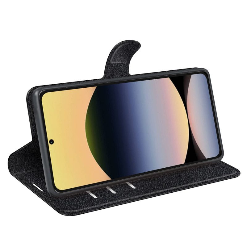 Kotelot Xiaomi Redmi Note 14s Klassinen Litsikuvioinen Tekonahka Suojakuori