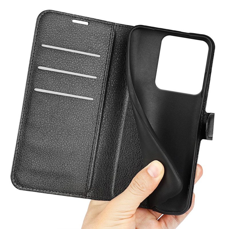 Kotelot Xiaomi Redmi Note 14s Klassinen Litsikuvioinen Tekonahka Suojakuori