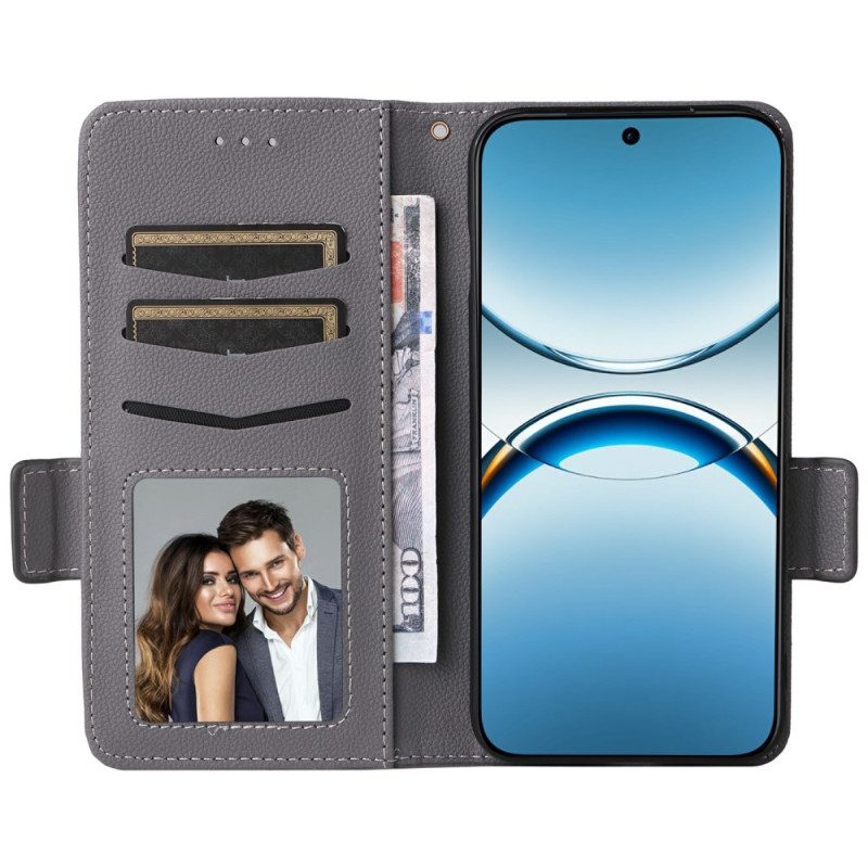 Kotelot Oppo Find X8 Litsikuvioinen Hihna Keinonahka