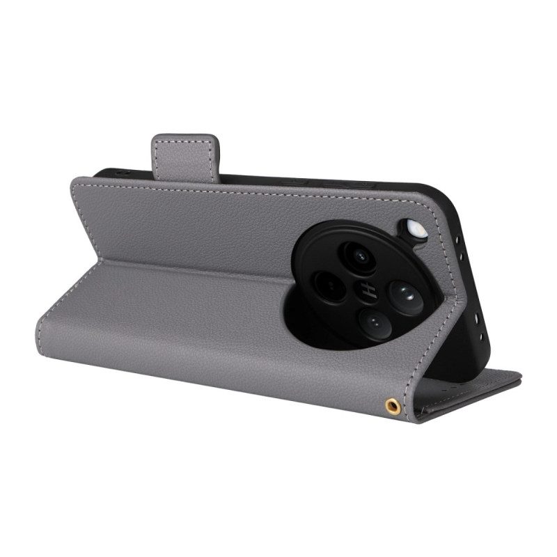 Kotelot Oppo Find X8 Litsikuvioinen Hihna Keinonahka