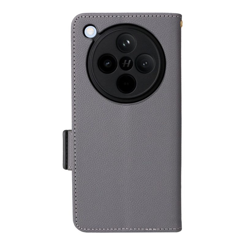 Kotelot Oppo Find X8 Litsikuvioinen Hihna Keinonahka