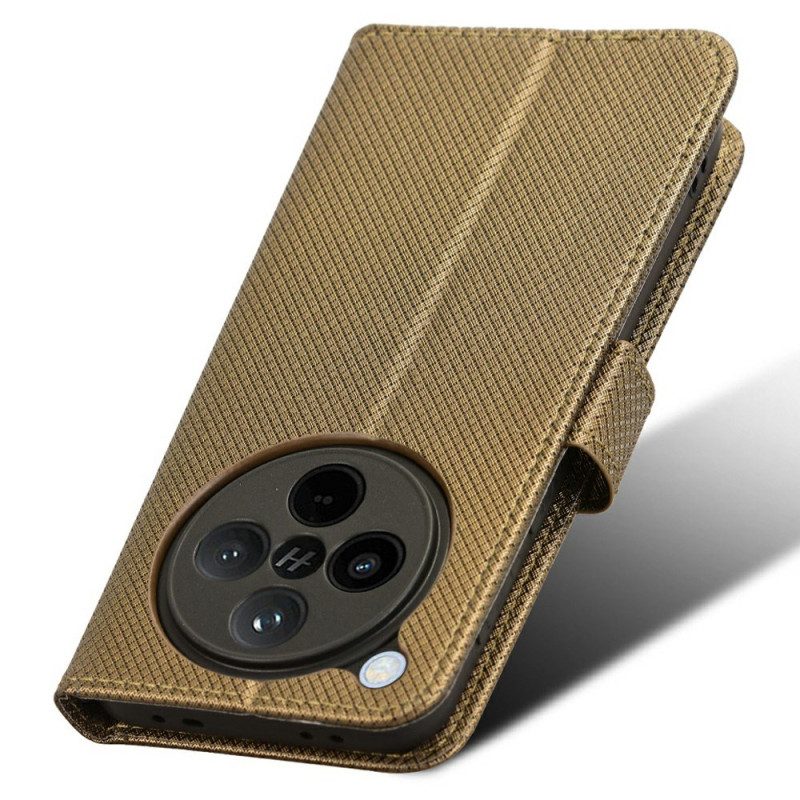 Nahkakotelo Oppo Find X8 Hihna Pilkut