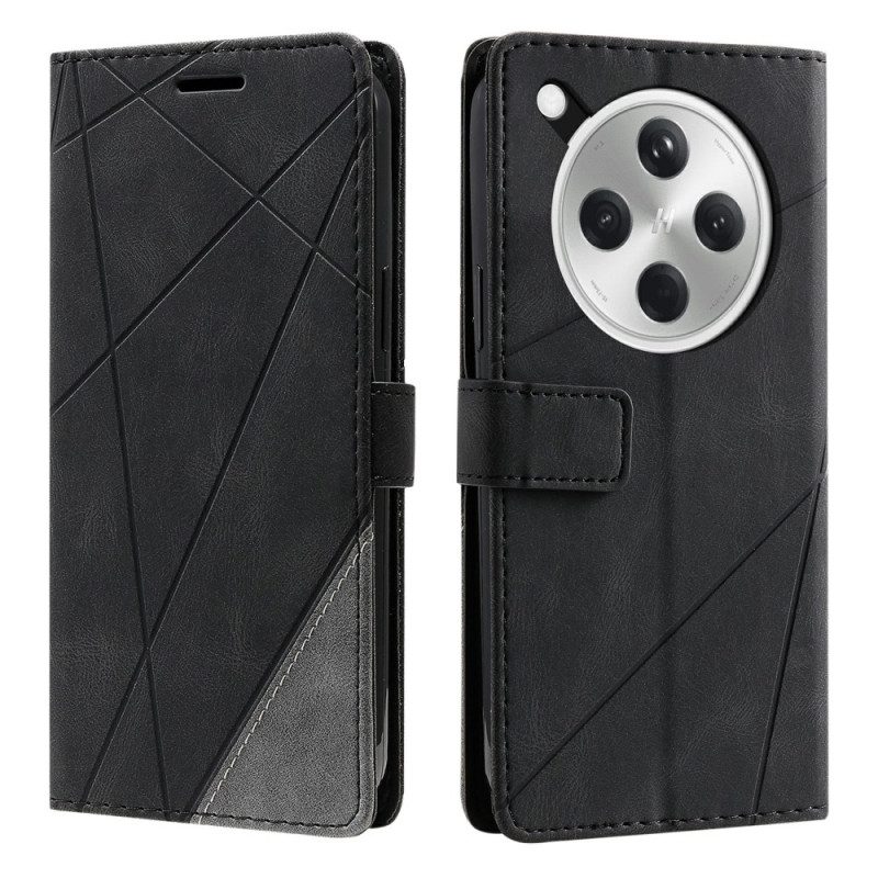 Nahkakotelo Oppo Find X8 Kaksivärinen Raidallinen Kuvio