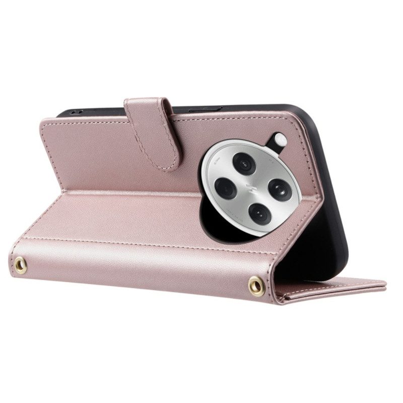 Nahkakotelo Oppo Find X8 Tikattu Hihna Ja Olkahihna