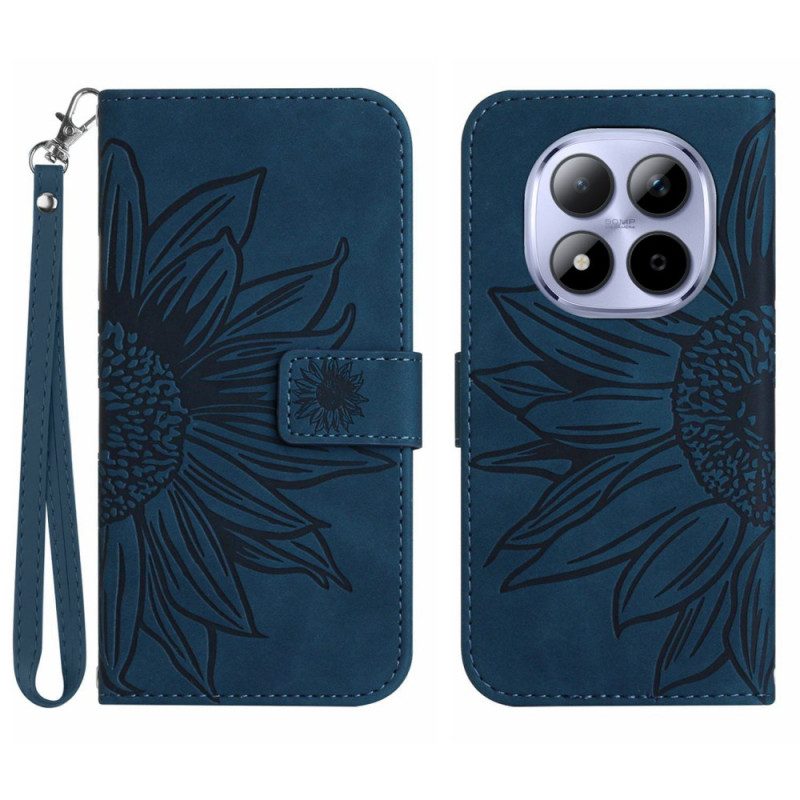 Kotelot Xiaomi Redmi Note 15 Pro Plus 5g Auringonkukkakuvio Hihnalla Suojakuori