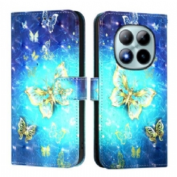 Kotelot Xiaomi Redmi Note 15 Pro Plus 5g Kultaiset Perhoset